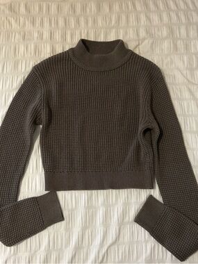 Garage Women’s Cropped Mockneck Waffle Knit Sweater